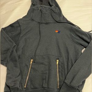 Women's Gray Hoodie with Gold Accents